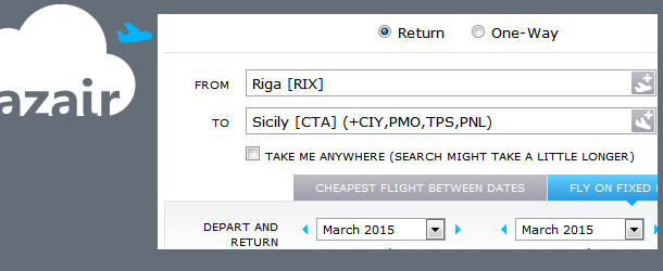 AZair lēto lidojumu meklētājs - SkyScanner alternatīva | Salīdzini ...